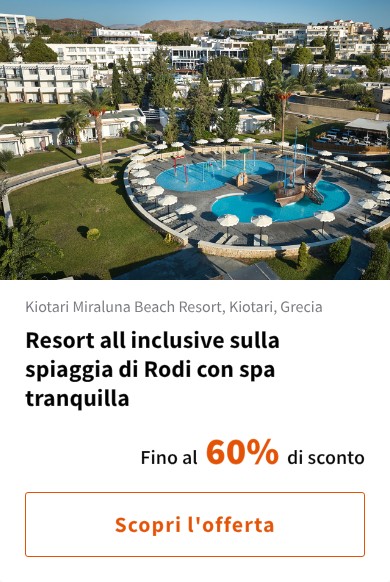 Resort all inclusive sulla spiaggia di Rodi con spa tranquilla