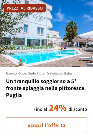 Un tranquillo soggiorno a 5* fronte spiaggia nella pittoresca Puglia