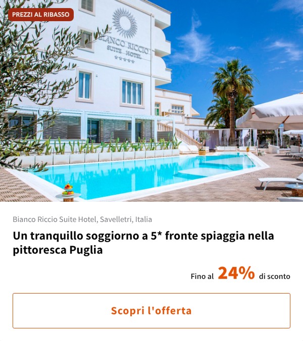 Un tranquillo soggiorno a 5* fronte spiaggia nella pittoresca Puglia