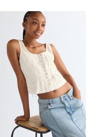 Slim Pleated Corset Top