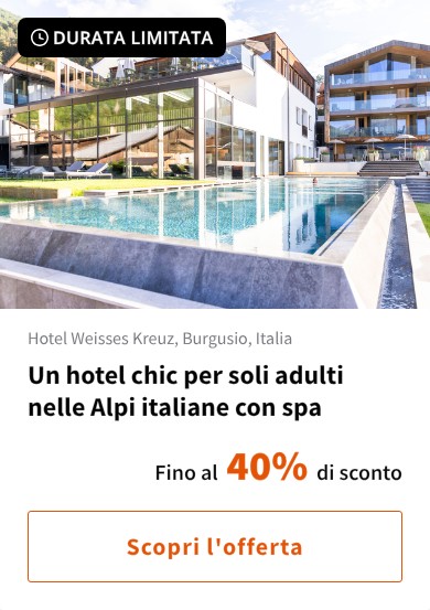 Un hotel chic per soli adulti nelle Alpi italiane con spa