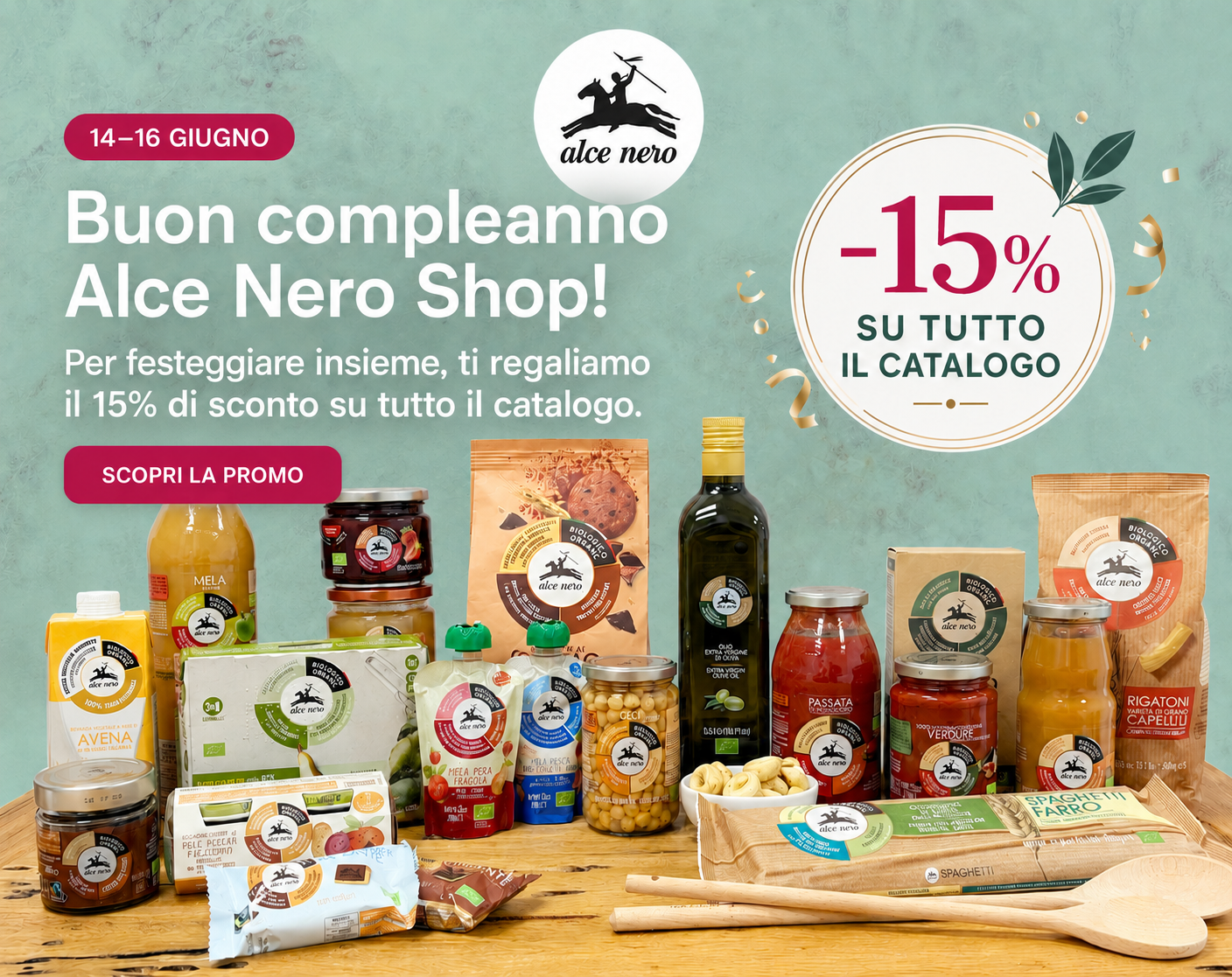 Compleanno Alce Nero Shop: -15% su tutta la selezione