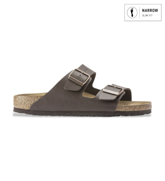 Sandali in Pelle Arizona Birko Flor (Vestibilità Stretta) marrone