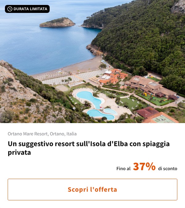 Un suggestivo resort sull'Isola d'Elba con spiaggia privata