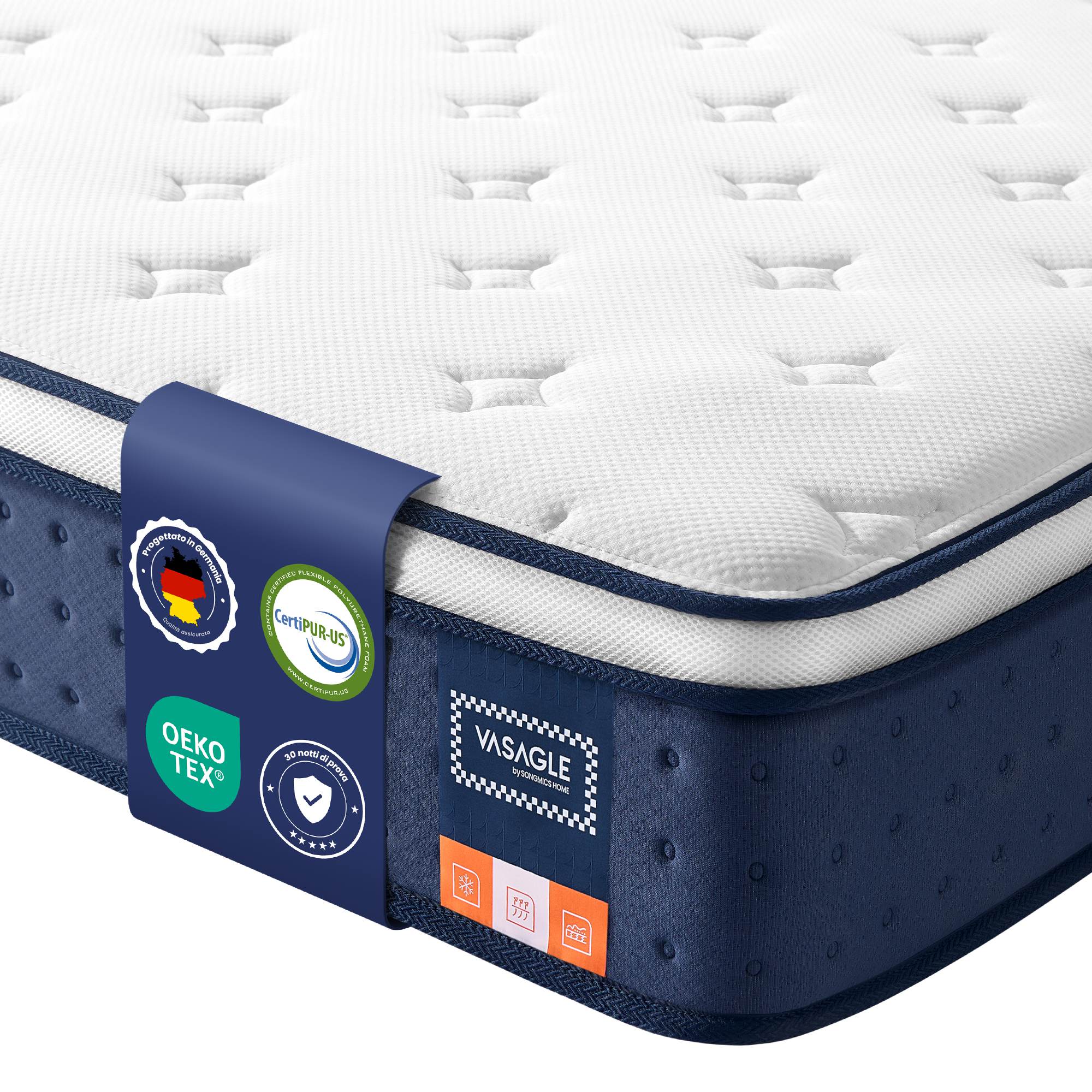 Image of Materasso Molle Insacchettate e Memory Foam con Gel Rigidità Media