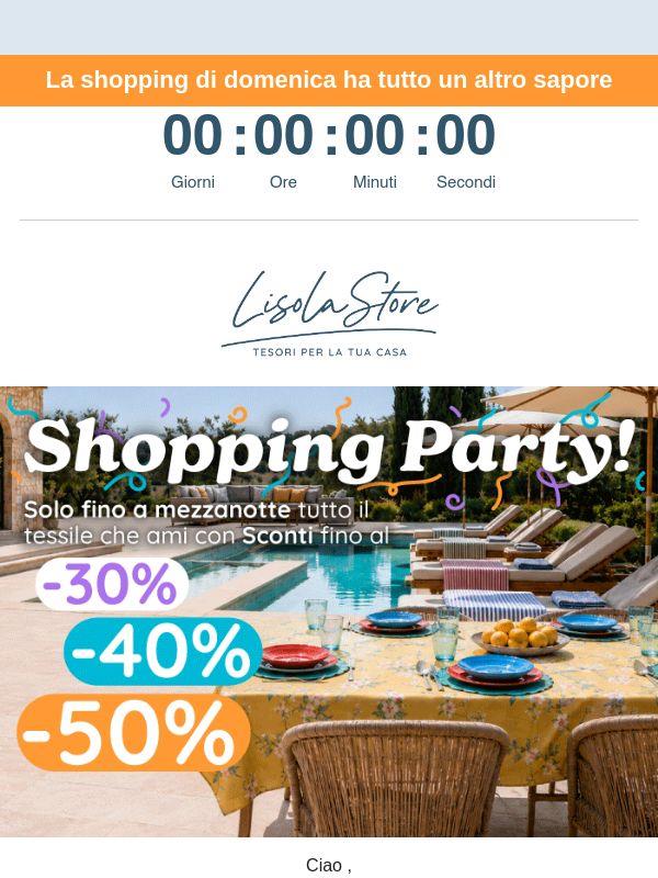 🛍️ Pronta per lo shopping domenicale? Solo fino a mezzanotte sconti fino al 50% su tutto