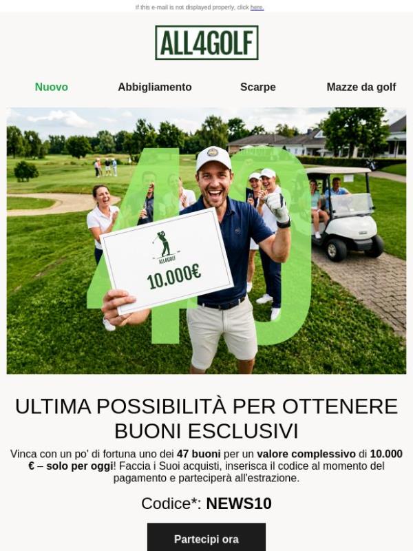 ULTIMA CHIAMATA: 10.000 € in palio