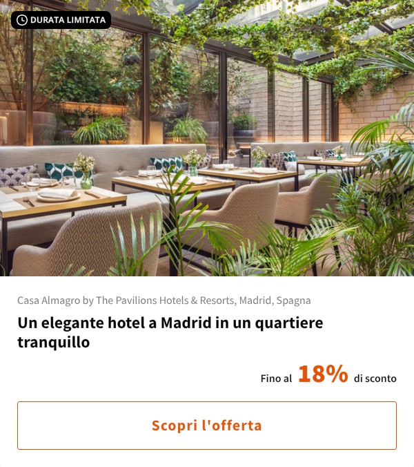 Un elegante hotel a Madrid in un quartiere tranquillo