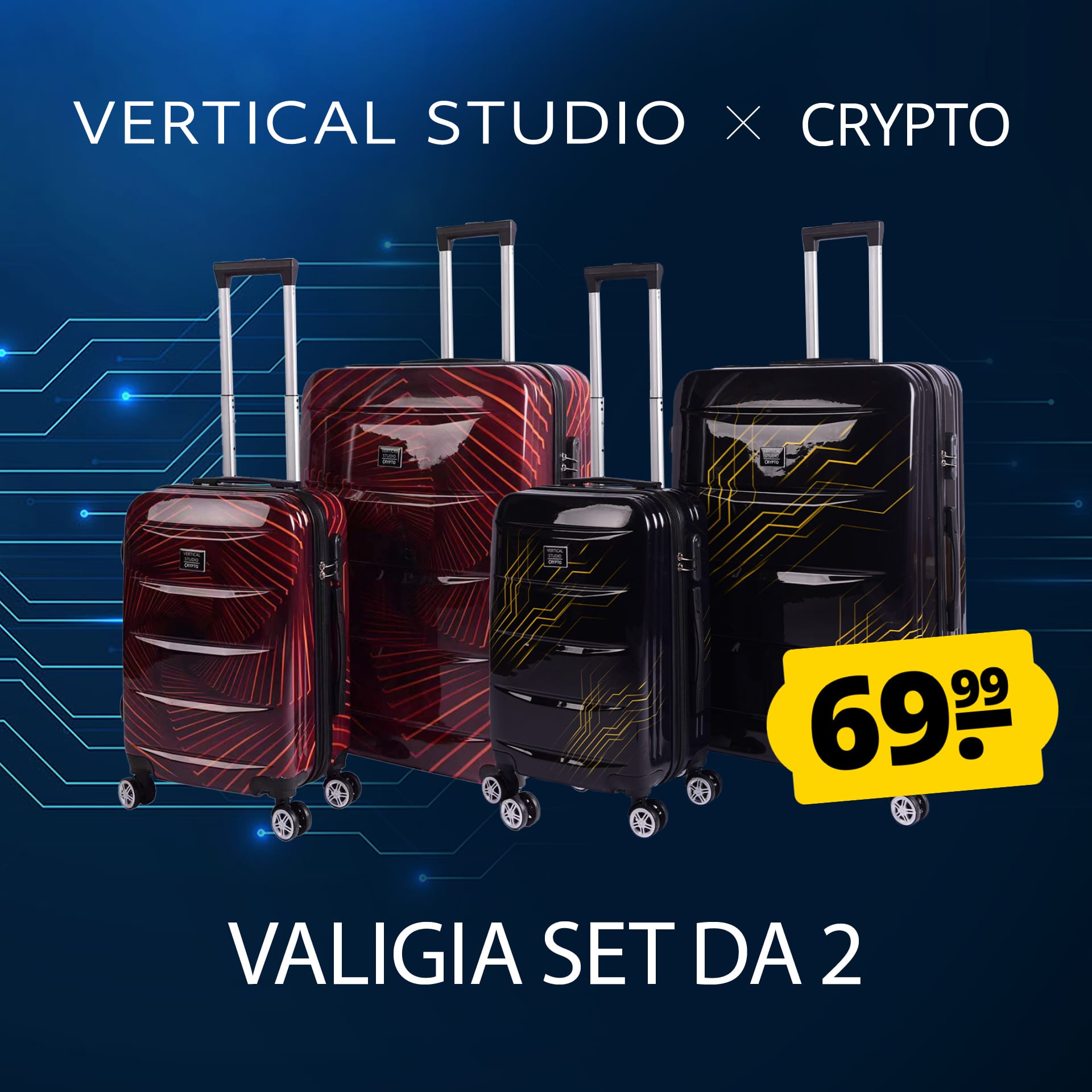 vertical studio x crypto bull run 20-28 valigia set da 2