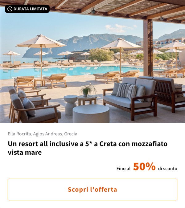 Un resort all inclusive a 5* a Creta con mozzafiato vista mare