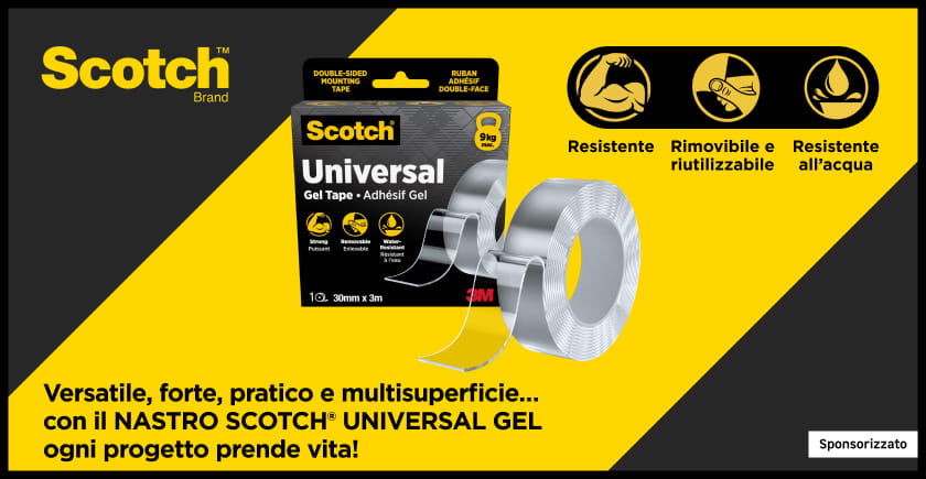 Scotch. Resistente all'acqua, rimovibile e riutilizzabile