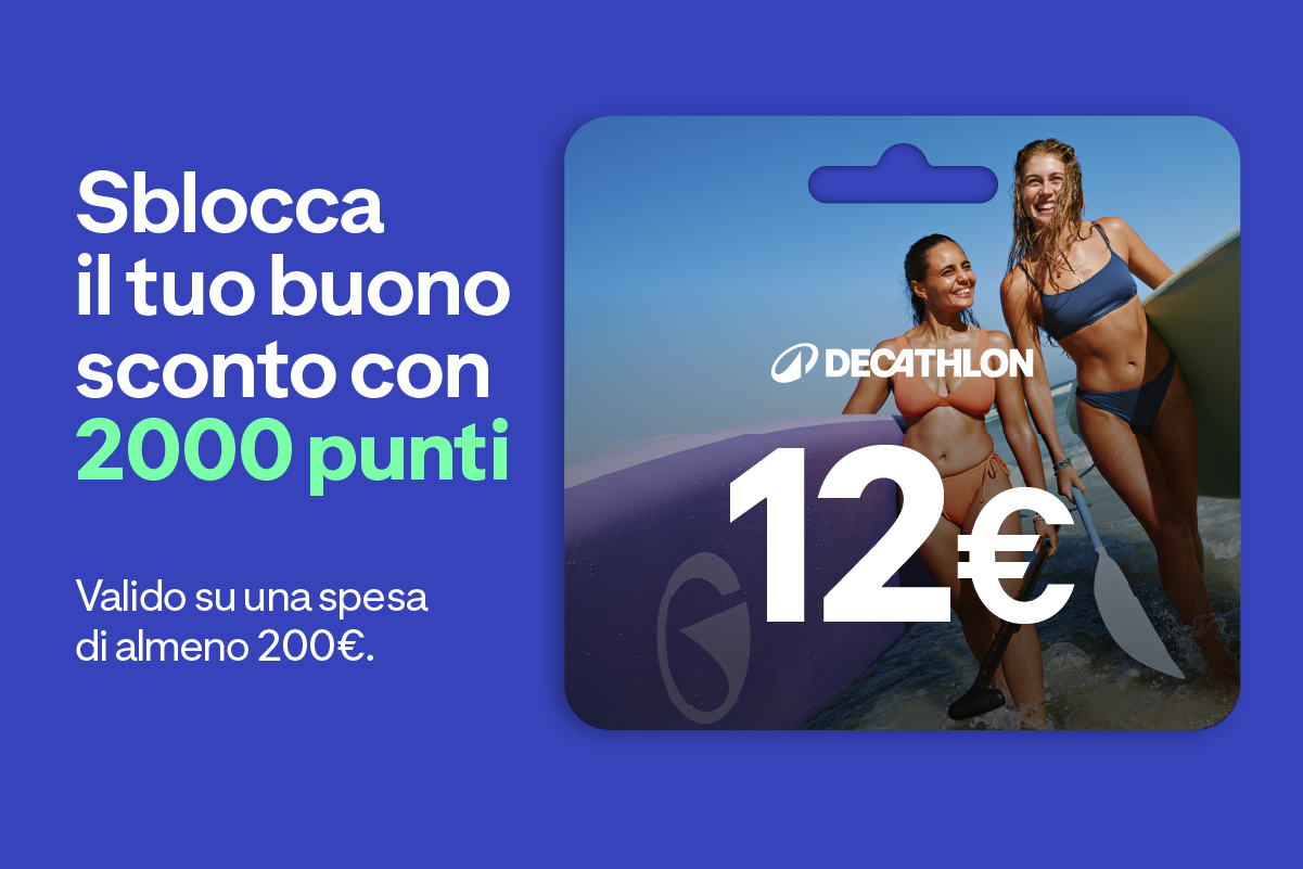 Sblocca il tuo buono sconto con 2000 punti ottieni 12€