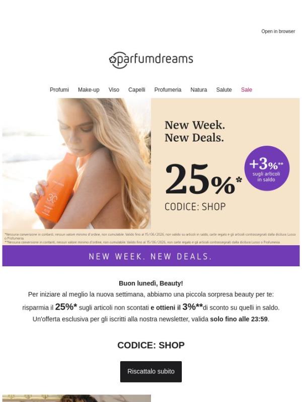 Solo per oggi: 25% + 3% di sconto per te, Beauty.