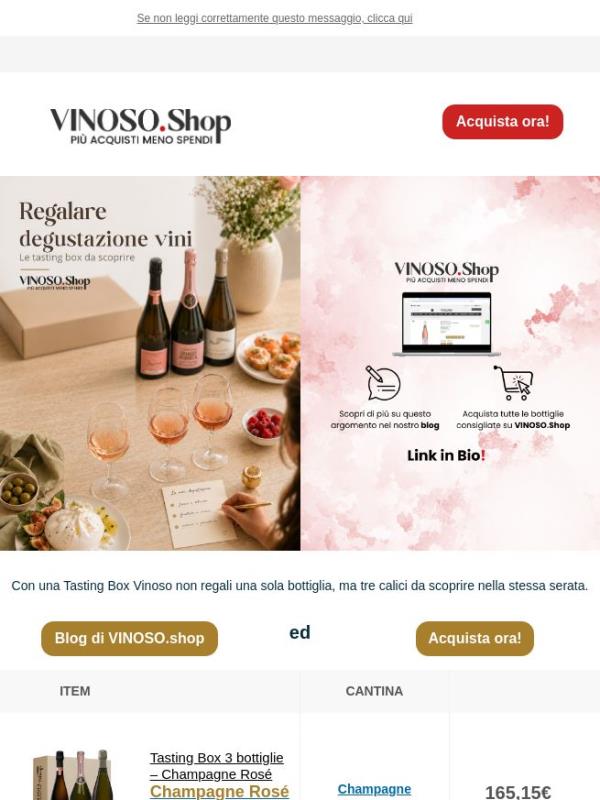 📦 VINOSO | Con una Tasting Box Vinoso regali tre calici da scoprire nella stessa serata