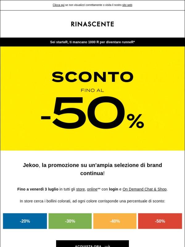 Sconti fino al 50%: la promozione continua