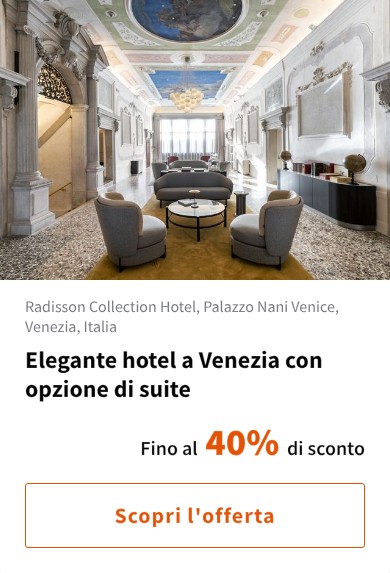 Elegante hotel a Venezia con opzione di suite