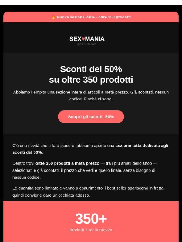 Sconti del 50% su oltre 350 prodotti 🔥