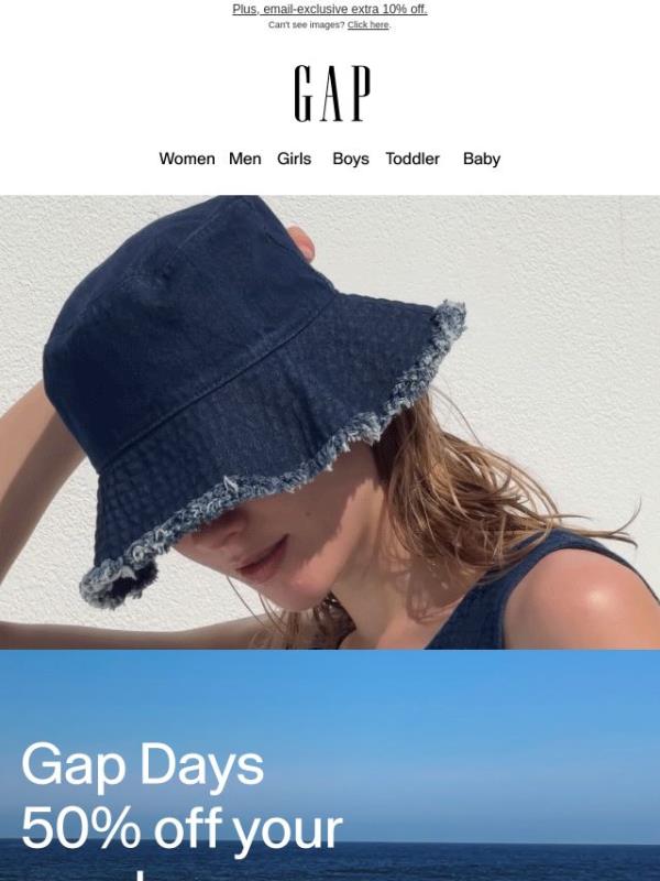 Your Gap Days deal: 50% off your purchase*