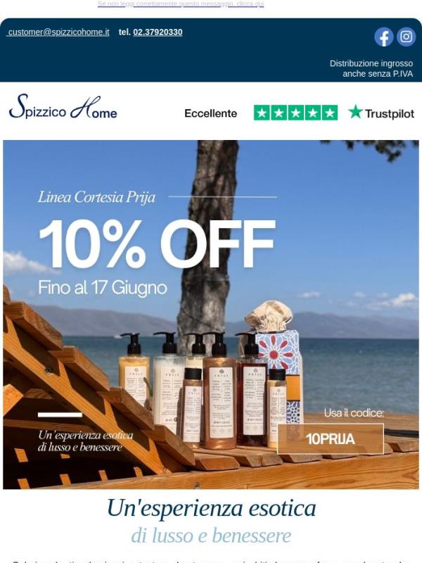 Segui la Scia 🧡 -10 % sulla Linea Cortesia Prija ⏰ solo per 48 ore