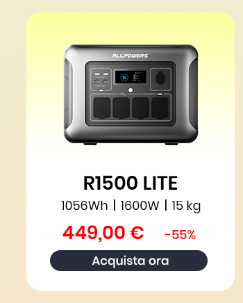 R1500 LITE Centrale Elettrica Portatile 1600W 1056Wh LiFeP04 Batteria