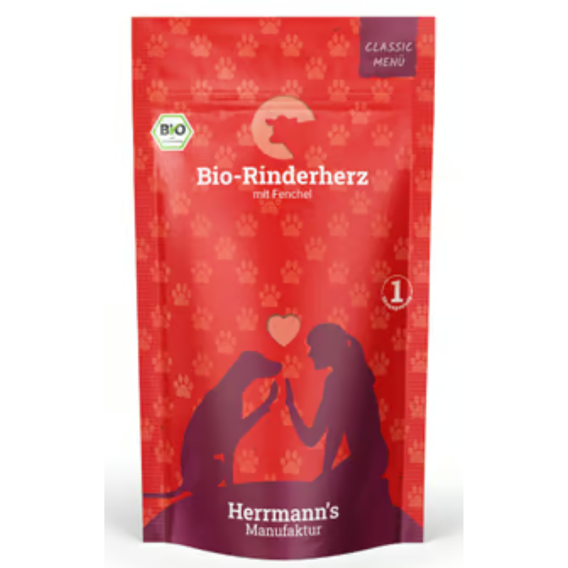 Herrmann's Classic Cuore di Manzo Biologico per Cani - 130 g, Singola