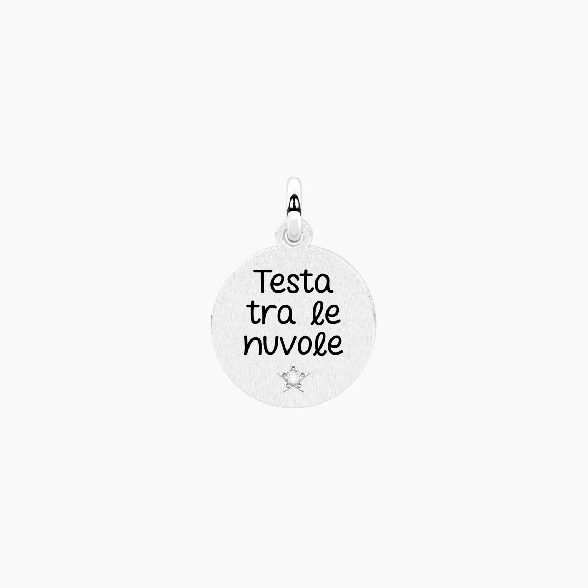 Image of Ciondolo con scritta TESTA TRA LE NUVOLE