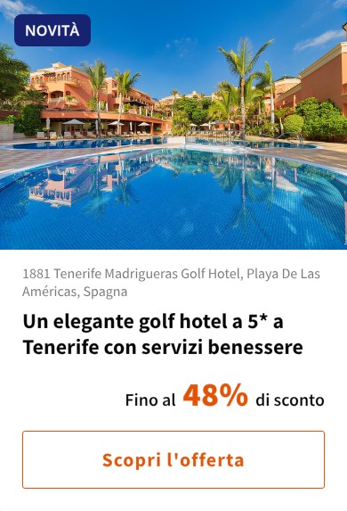 Un elegante golf hotel a 5* a Tenerife con servizi benessere