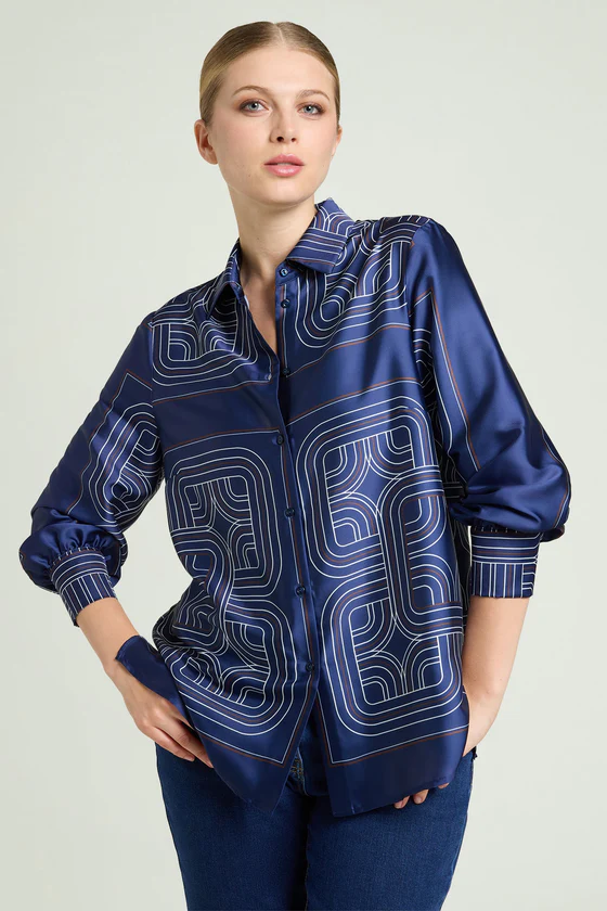 CAMICIA IN SATIN STAMPATO