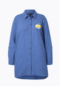 Blusa dal taglio svasato in mussola con ricami