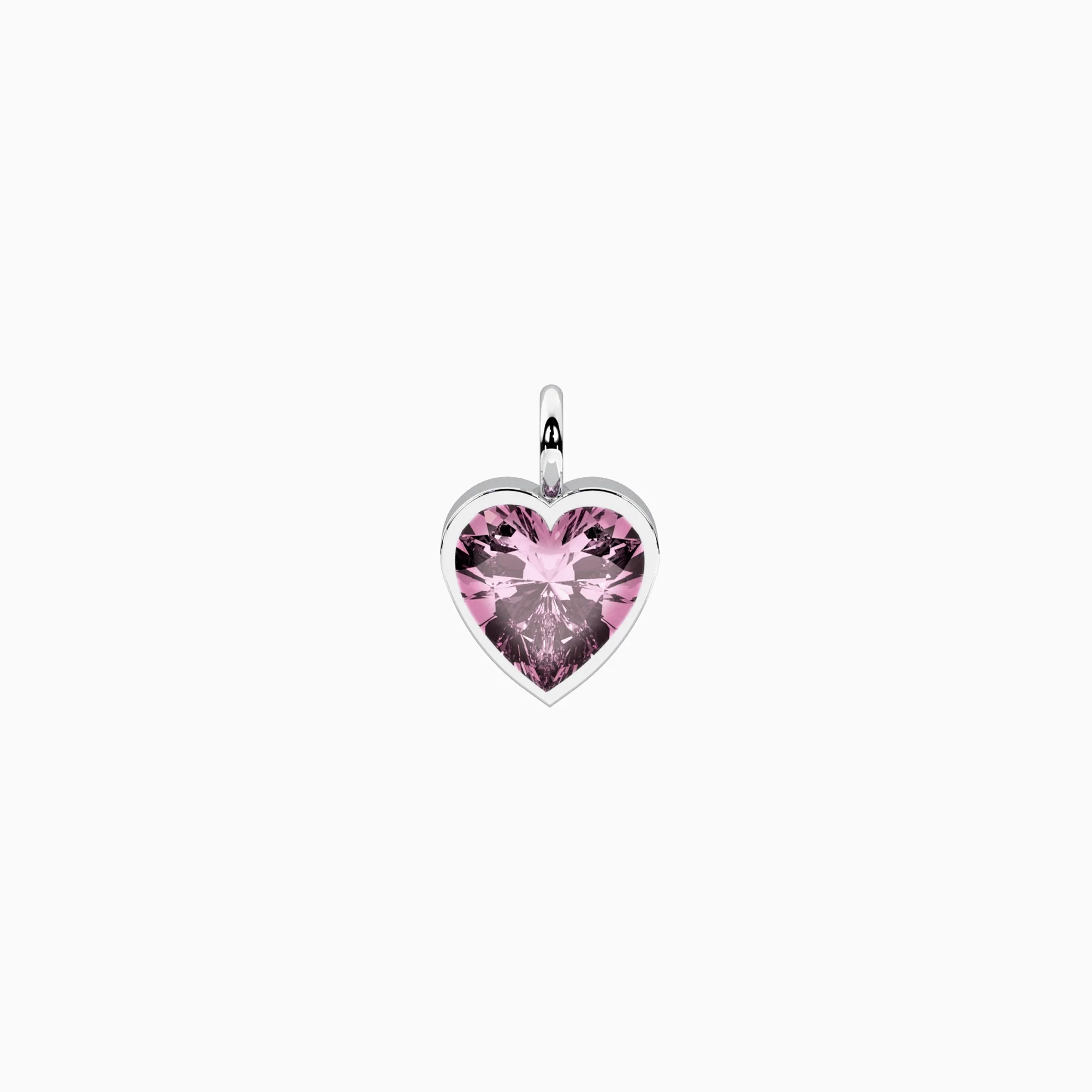 Image of Ciondolo con cristallo rosa taglio cuore ENERGIA | LOVE