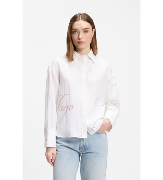 Blusa Echinacea stampa bianca