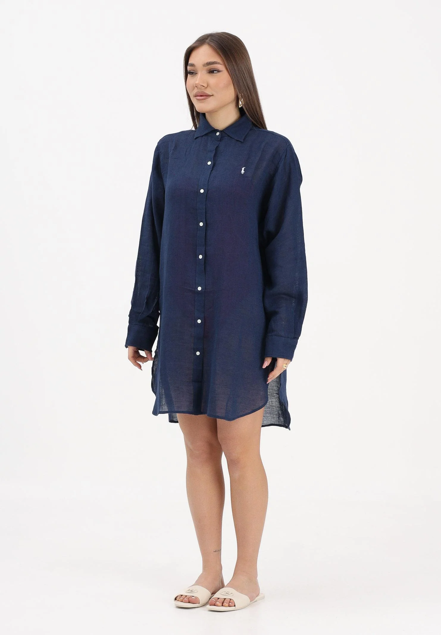 Image of RALPH LAUREN Abito chemisier blu da donna