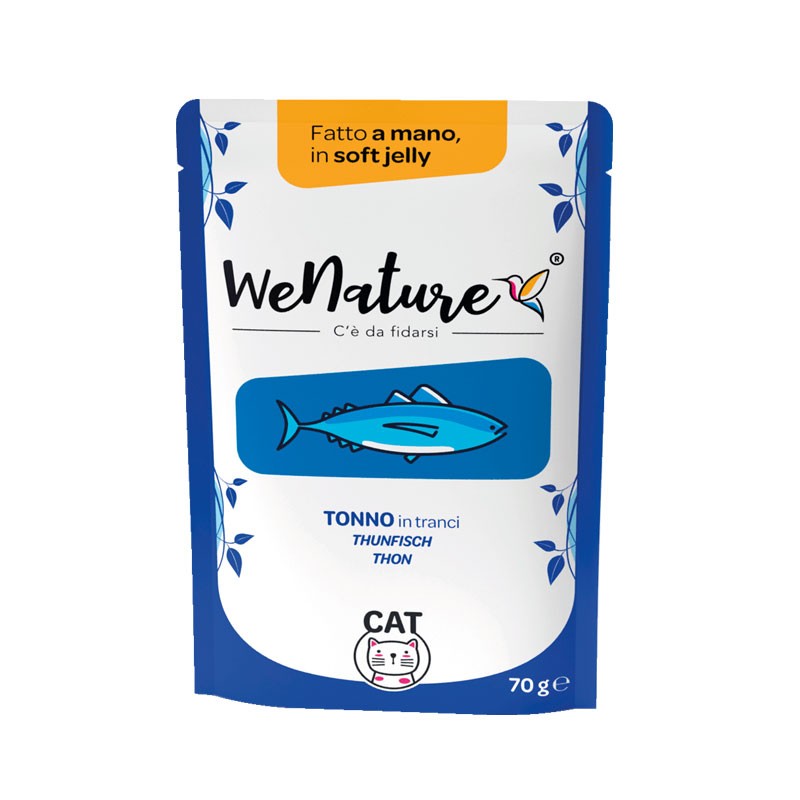 WeNature Tonno in Tranci Soft Jelly in Busta per Gatti - 70 g, Singola