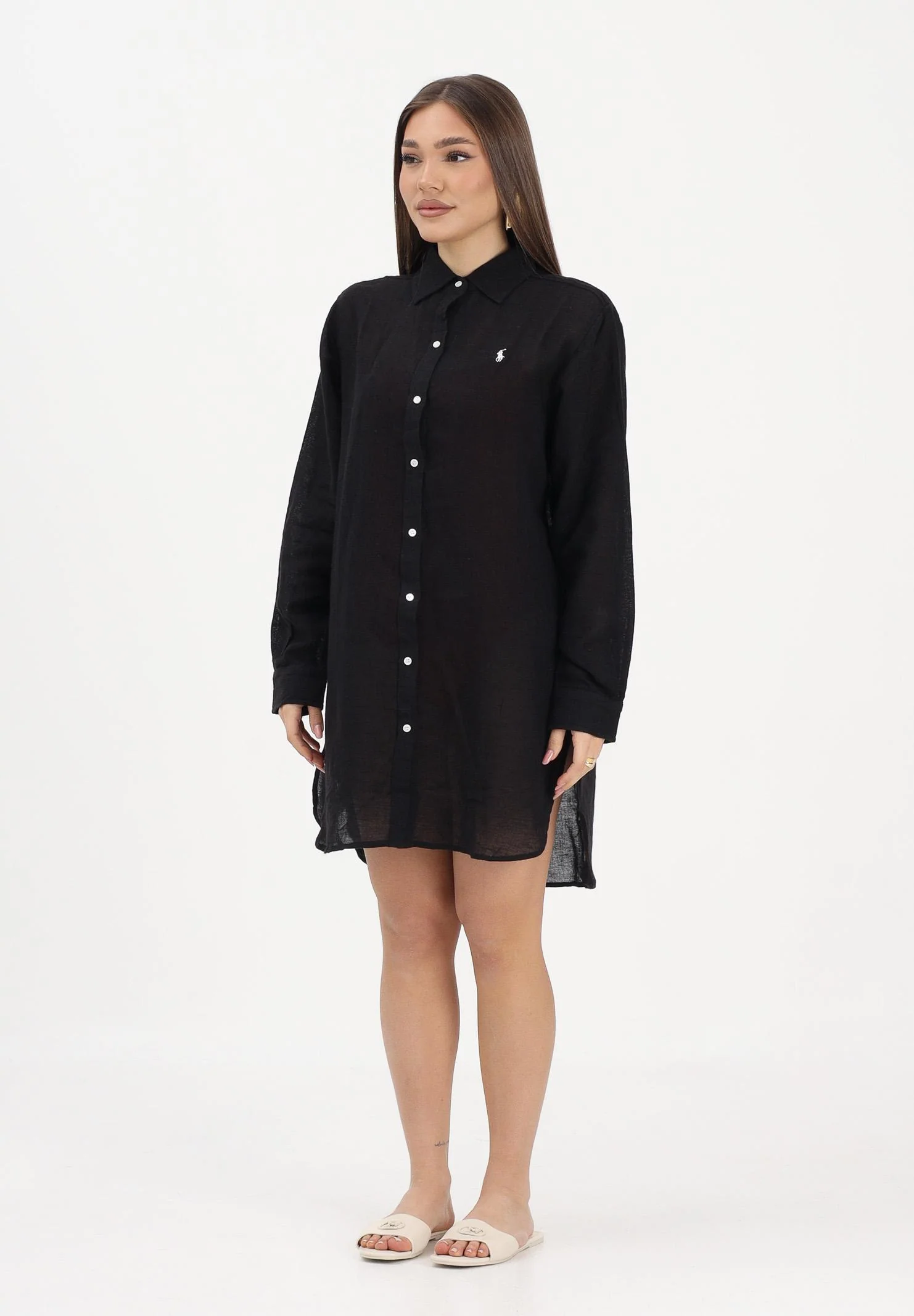 Image of RALPH LAUREN Abito chemisier nero da donna