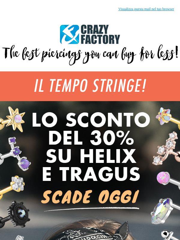 📢 Lo sconto del 30% su Helix e Tragus sta volgendo al termine,