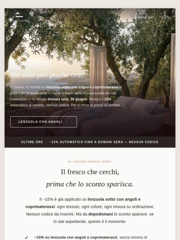 Ultime ore −15% si chiude domani sera