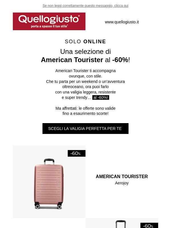-60% su una selezione di valigie American Tourister