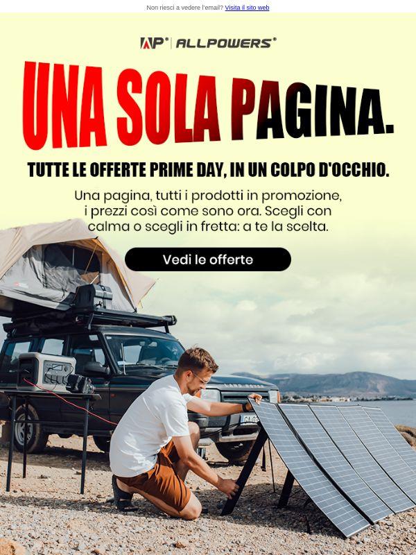 Una pagina, tutte le offerte Prime Day.