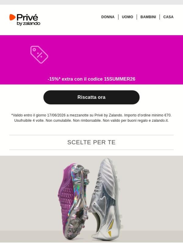 Psss... 15% extra su Levi's®, KARL LAGERFELD & bugatti ☀️