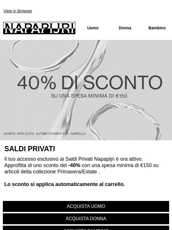 I Saldi Privati iniziano oggi