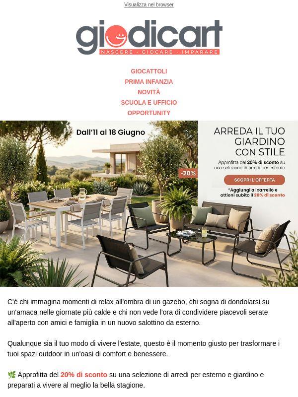 🌿 Arreda il tuo giardino con il 20% di sconto