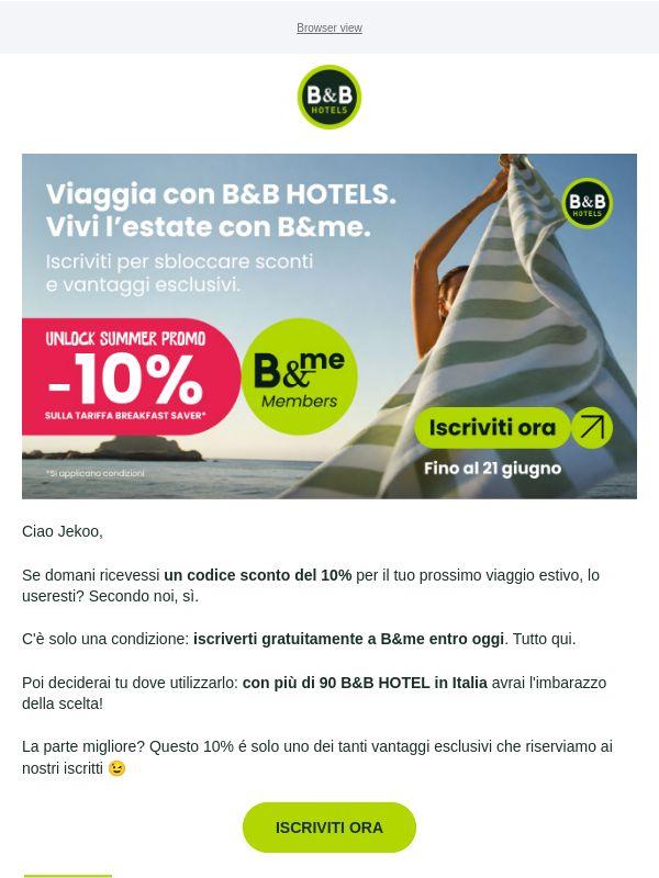 E se domani ti regalassimo il 10% di sconto?