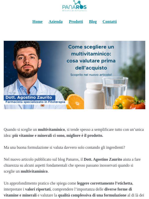 Multivitaminico: sai davvero cosa stai scegliendo?