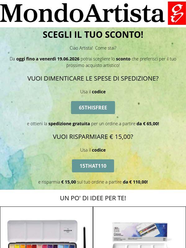 💸PROMO💸 Scegli il tuo codice sconto preferito!