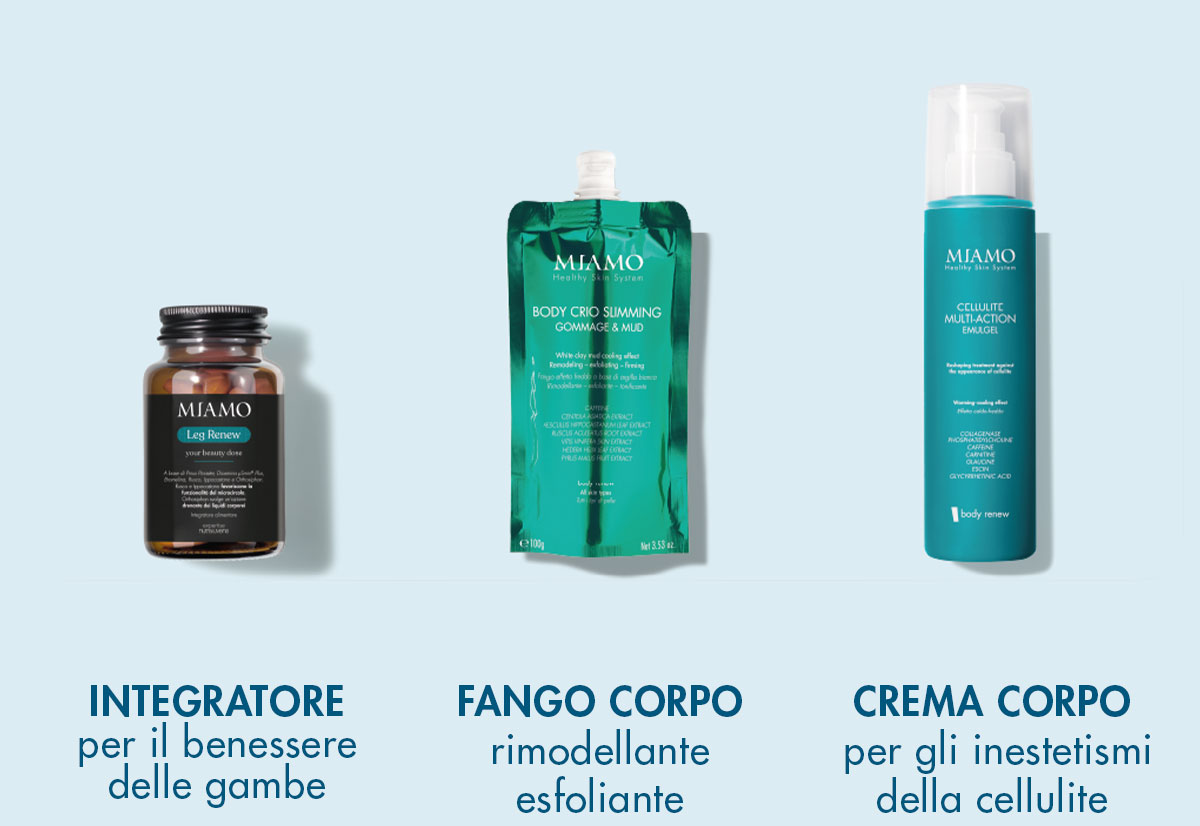 integratore + fango corpo + crema corpo 