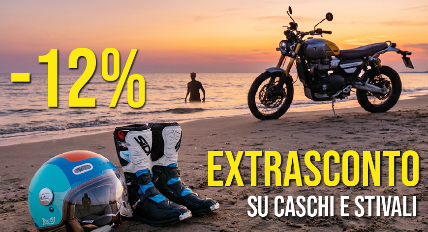 EXTRA 12% su caschi e stivali moto con il codice 26HEL