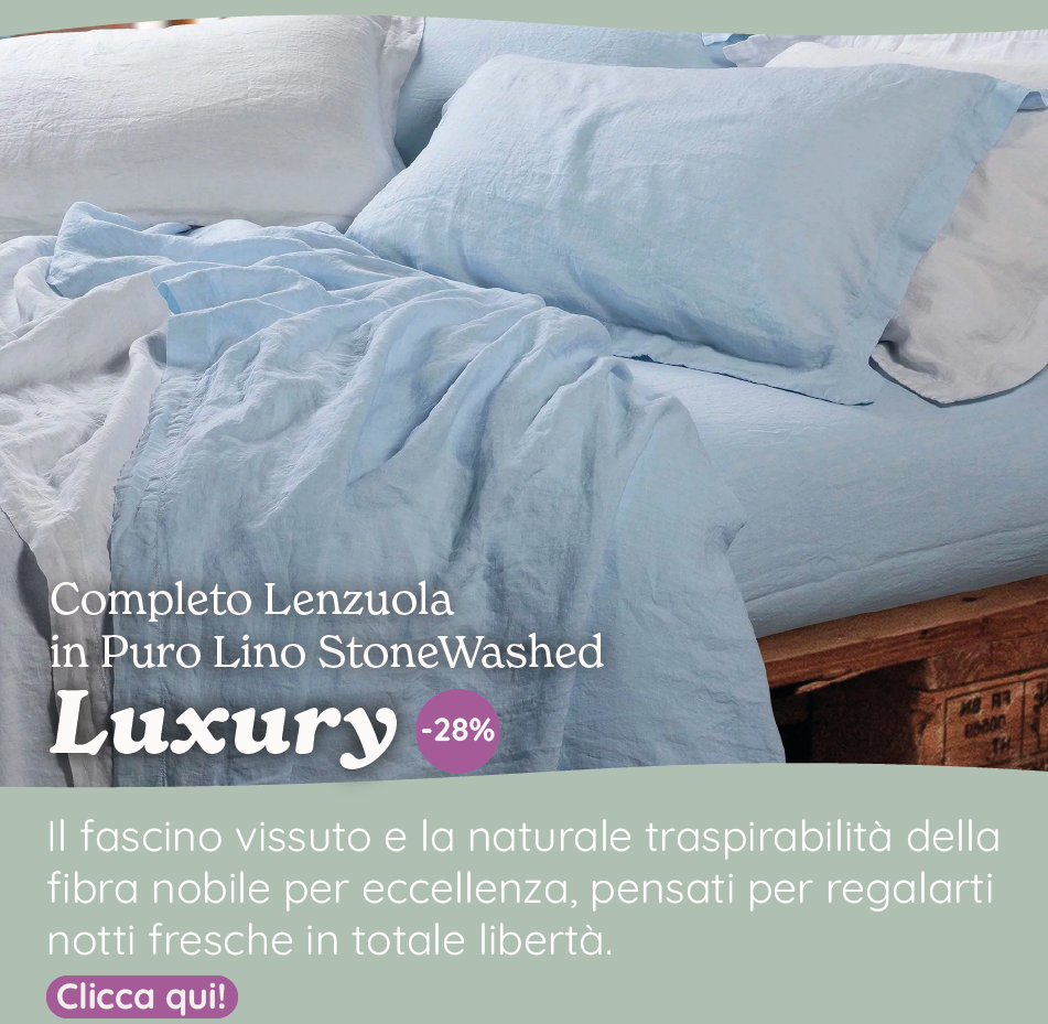 Completo Lenzuola in Puro Lino StoneWashed No Stiro - Luxury