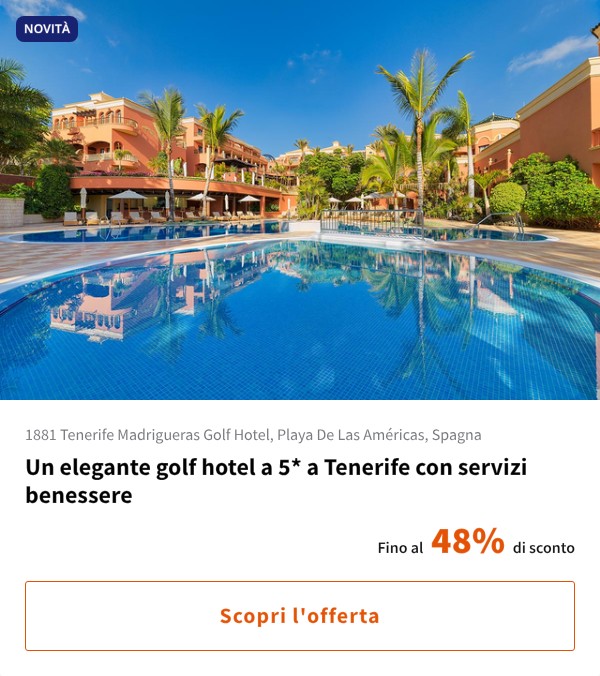Un elegante golf hotel a 5* a Tenerife con servizi benessere