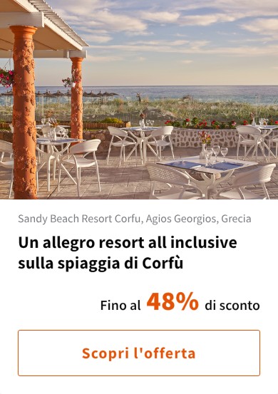 Un allegro resort all inclusive sulla spiaggia di Corfù