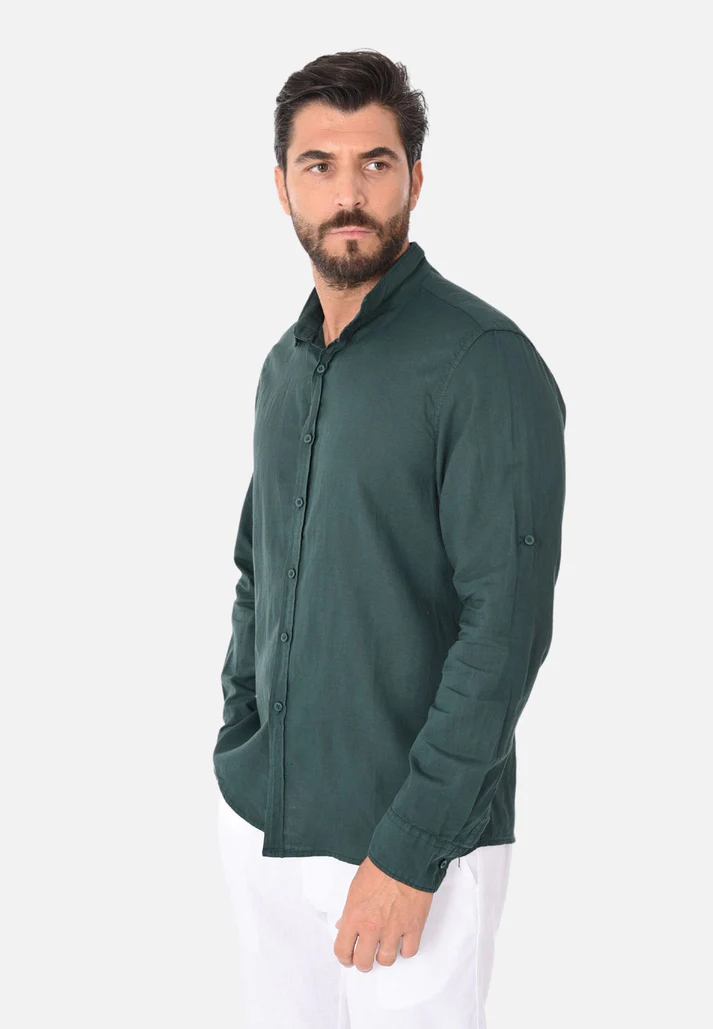 Camicia in lino collo alla francese